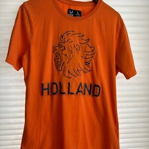 Fox Originals Netherlands Soccer Orange Raised Lettering Short Sleeve Tee